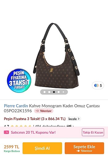 Beden Pierre Cardin çanta