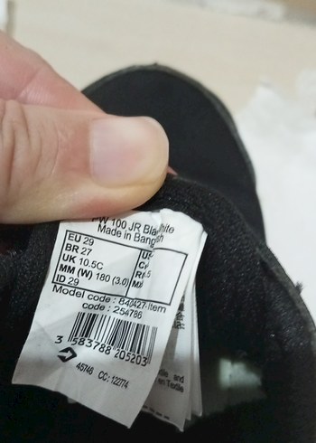 Erkek Çocuk Siyah Cırtlı Spor Ayakkabı - Görsel 5