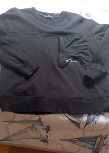 Siyah unisex Sweatshirt, Yuvarlak Yaka, Rahat Kesim.colins marka - Görsel 4