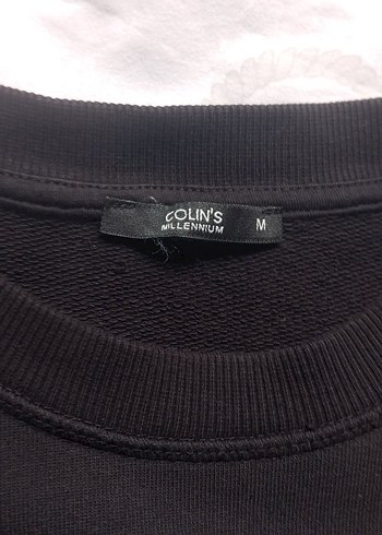 Siyah unisex Sweatshirt, Yuvarlak Yaka, Rahat Kesim.colins marka - Görsel 3