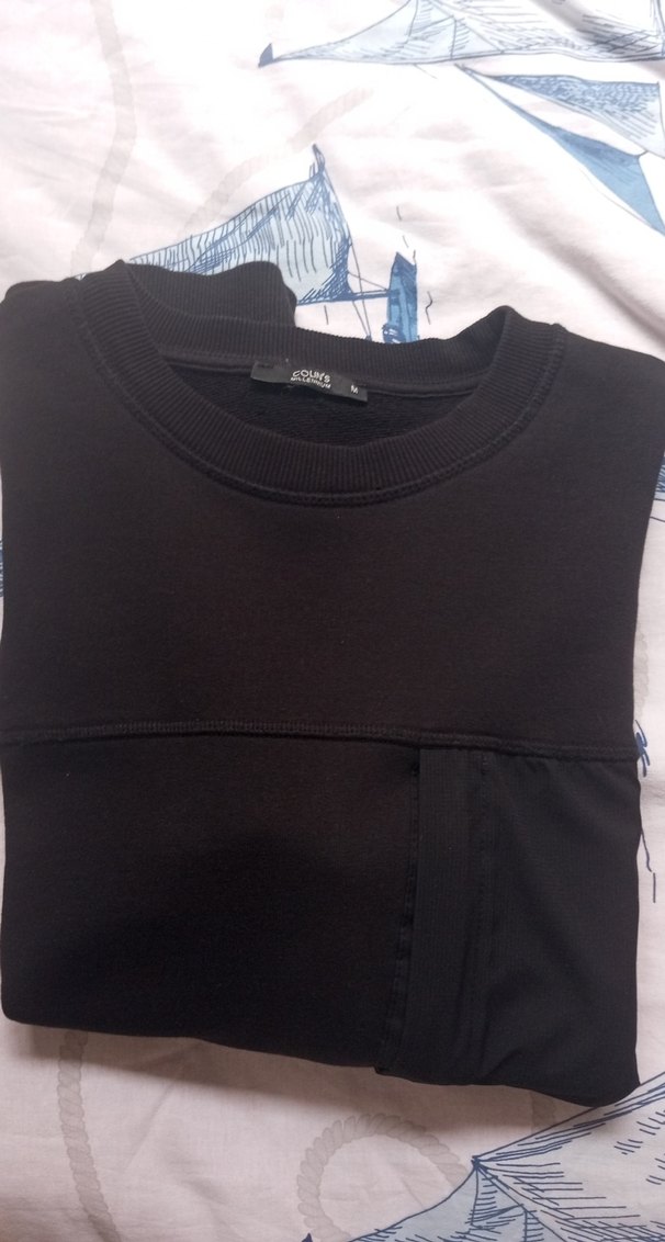 Siyah unisex Sweatshirt, Yuvarlak Yaka, Rahat Kesim.colins marka - Görsel 5