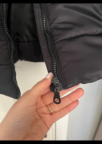 Siyah Şişme Kadın Ceket - Görsel 7