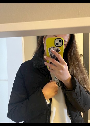 Siyah Şişme Kadın Ceket - Görsel 4