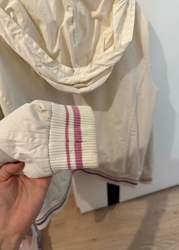 Fermuarlı Beyaz Kadın Street Wear Ceket - Görsel 6