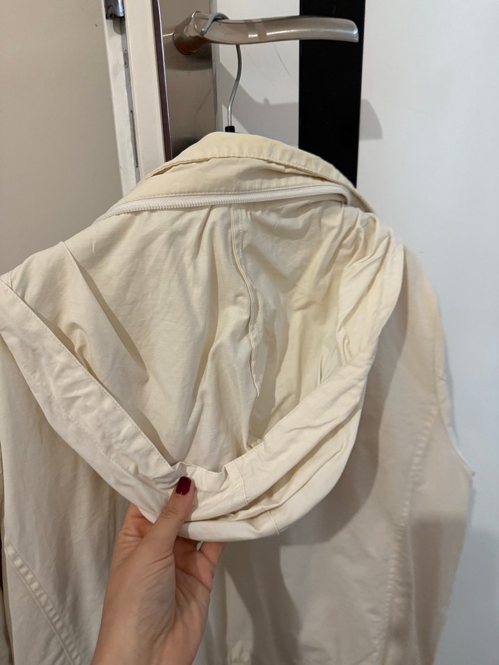 Fermuarlı Beyaz Kadın Street Wear Ceket - Görsel 5