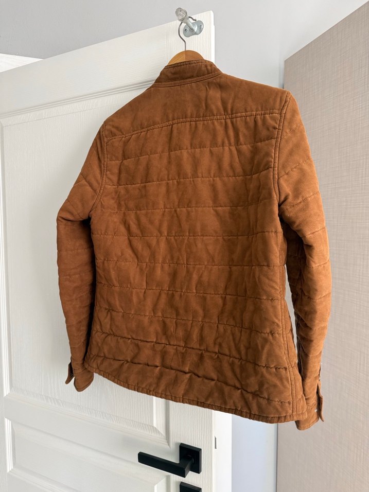 Düğmeli Kahverengi Süet Erkek Ceket - Görsel 5