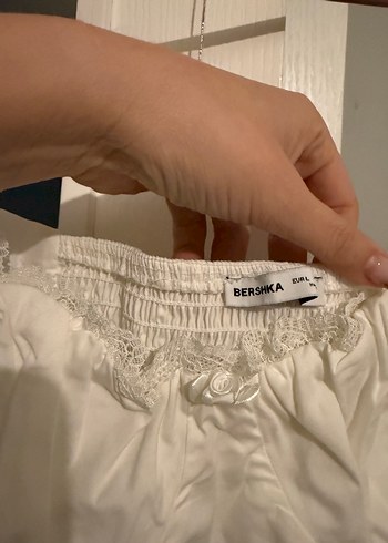 Beyaz pamuklu Uzun Kollu Bluz - Görsel 3