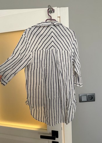 Düğmeli  Çizgili Gömlek - Görsel 2