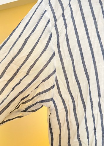 Düğmeli  Çizgili Gömlek - Görsel 5