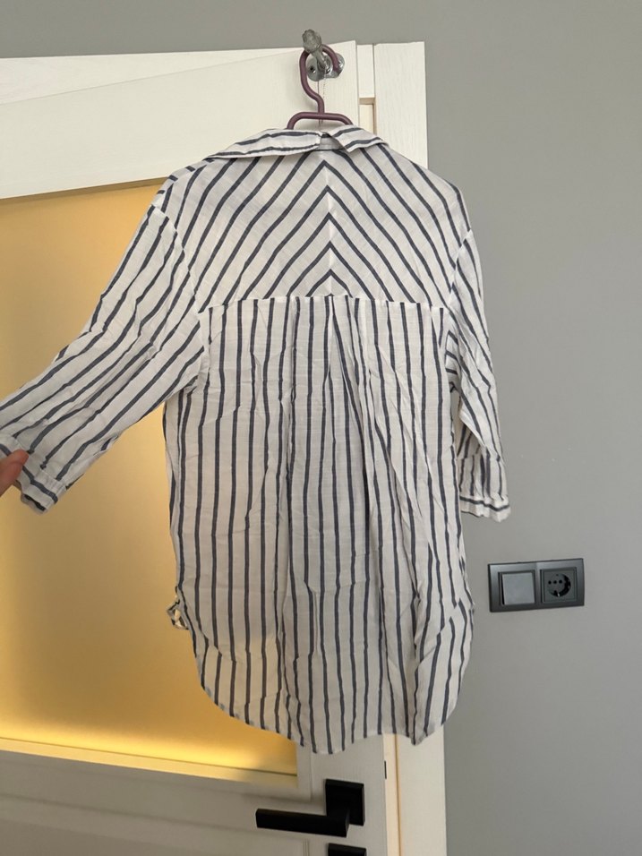 Düğmeli  Çizgili Gömlek - Görsel 2