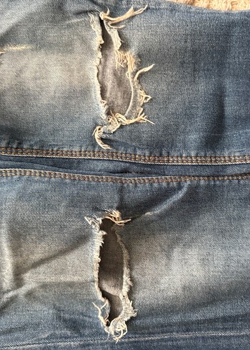 Düşük bel, Yırtık, Mavi Kadın orijinal marka Kot Pantolon - Görsel 5