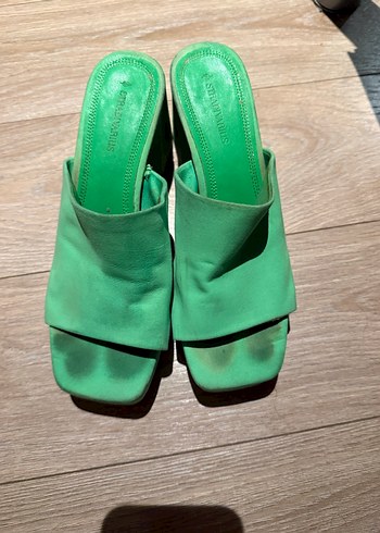 Yeşil kalın Topuklu Kadın Terlik - Görsel 6