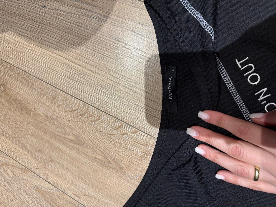 Siyah Baskılı Mini Spor t-shirt - Görsel 2