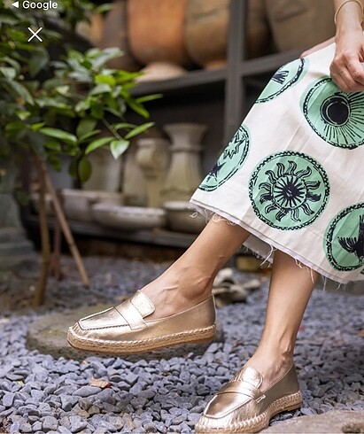 Hakiki deri altın rengi bayan babet - Görsel 4