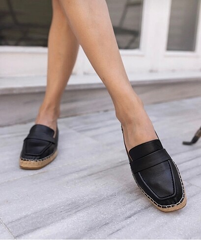 Hakiki deri bayan espadril babet - Görsel 3