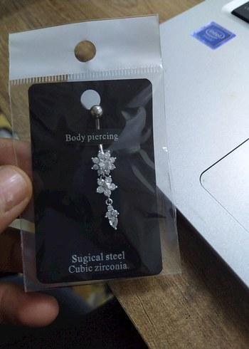 Kadın Göbek Piercingi Sırlı Taşlı Sokak Stili - Görsel 2