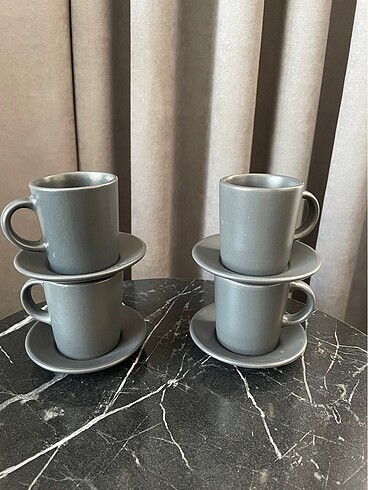 Beden gri Renk 2 li Ikea kahve fincanı