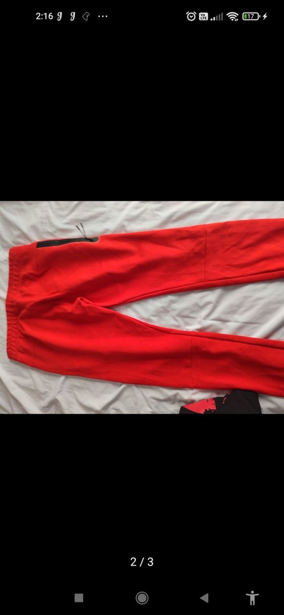 Kırmızı Nike tech fleece esofman - Görsel 2