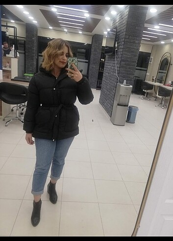 m Beden siyah Renk Şişme mont