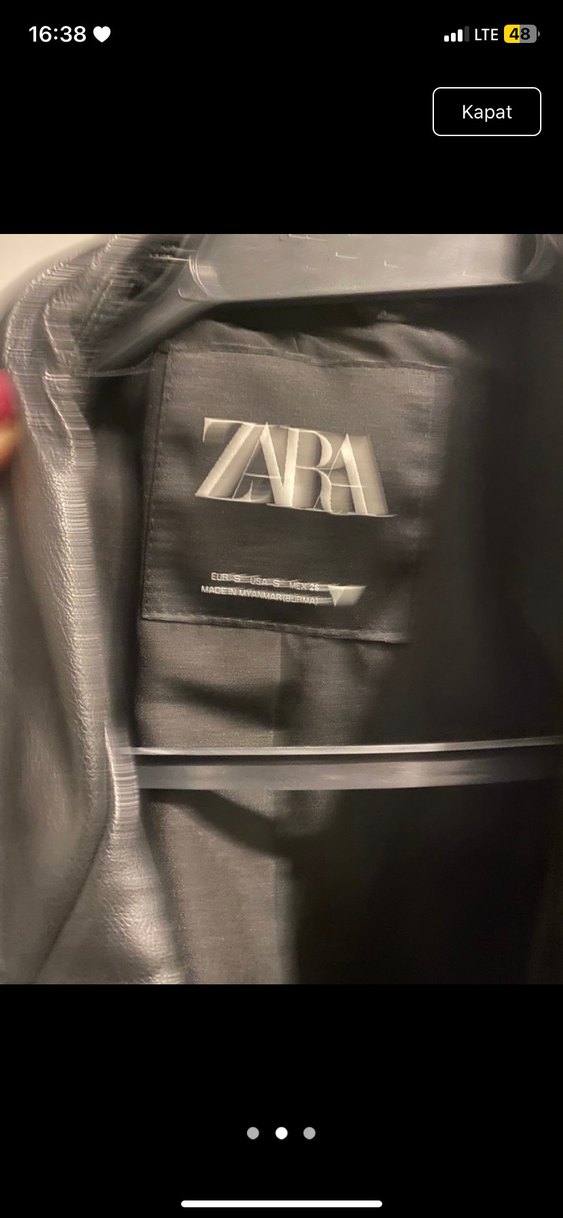 Zara Siyah Deri Biker Ceket - Görsel 2