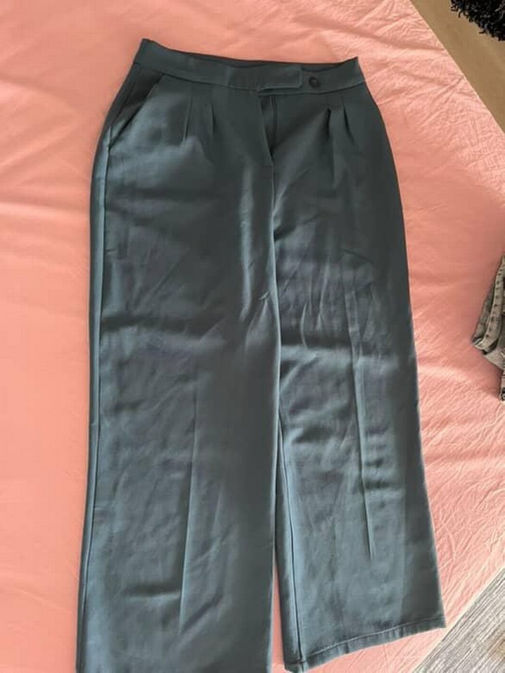 Gri Pilili Kadın Kumaş Pantolon - Görsel 3