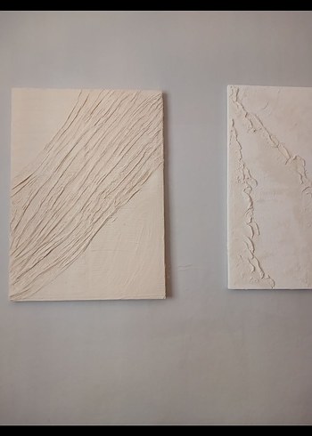 Bej Dokulu Minimalist Duvar Tablosu