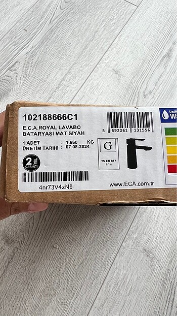  Beden siyah Renk E.C.A Royal Mat siyah Lavabo bataryası