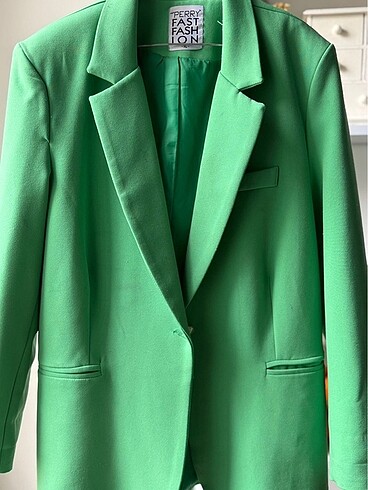 xl Beden yeşil Renk Yeşil blazer ceket