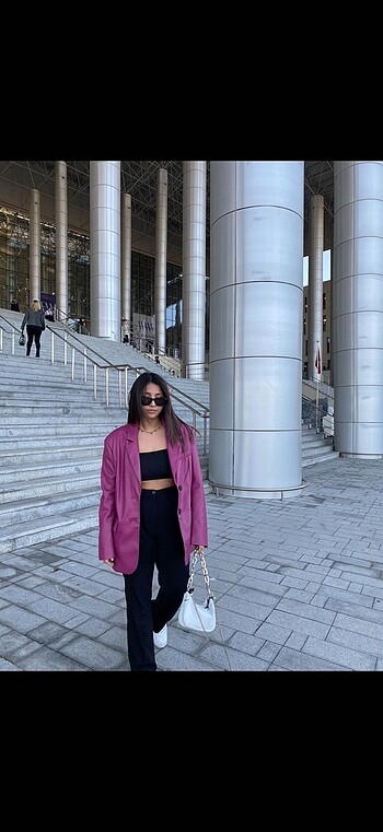 m Beden Bershka pembe blazer ceket