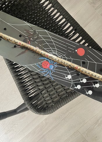 Çocuk Kaykay Tahtası Siyah Örümcek Ağı Desenli - Görsel 4