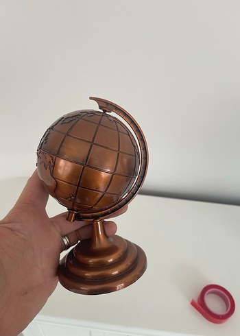 Vintage Bronz Dünya Küresi Biblo - Görsel 2