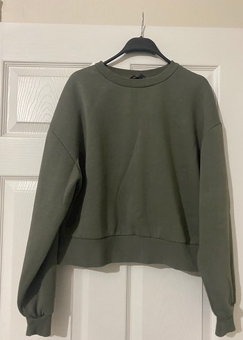 Defacto Haki Rahat Bisiklet Yaka Sweatshirt