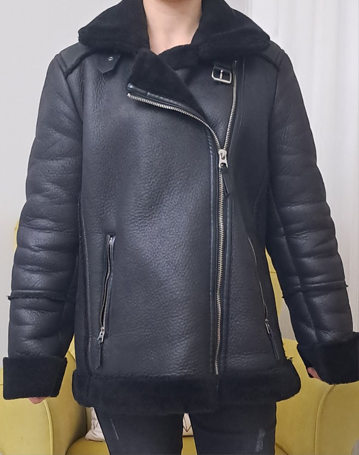 Stradivarius Deri Biker Ceket - Görsel 2