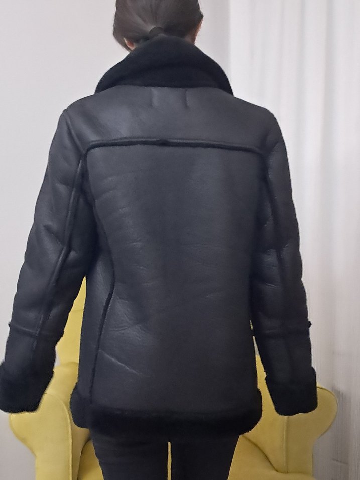 Stradivarius Deri Biker Ceket - Görsel 4