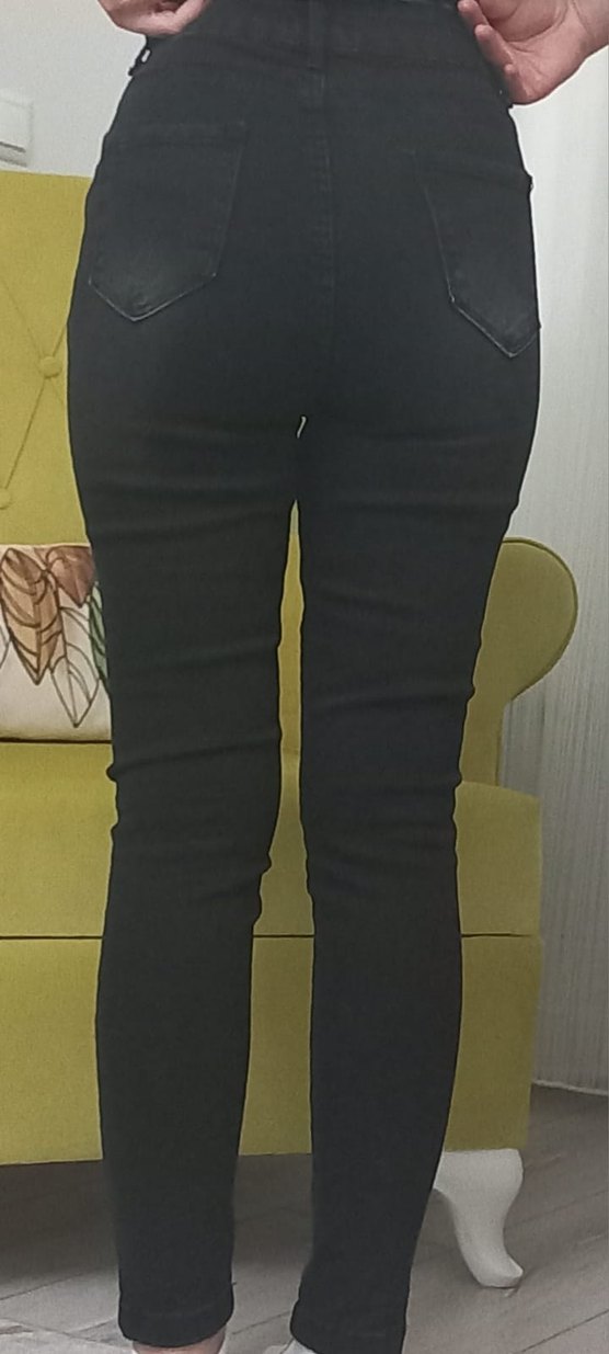 koyu füme kot pantolon - Görsel 2