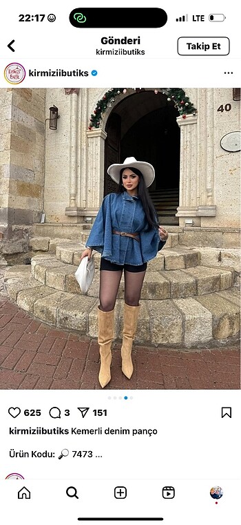 Kemerli Denim Panço