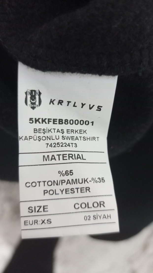 Beşiktaş Erkek Kapüşonlu sweatshirt - Görsel 3