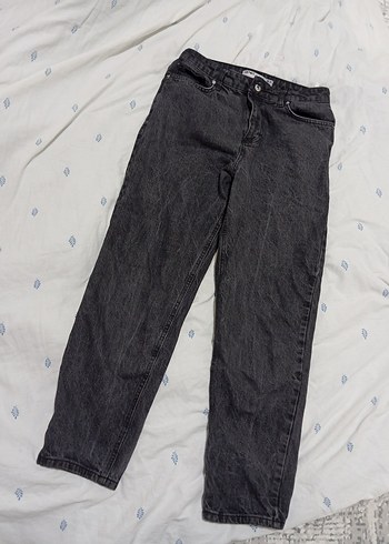 Gri yüksek bel Kadın Denim Pantolon