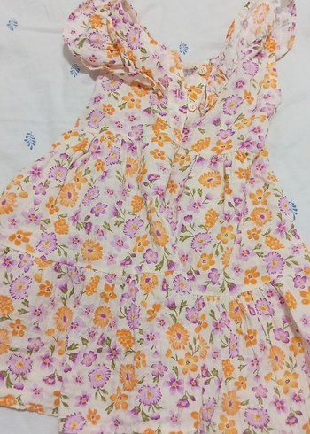 LC Waikiki Kolsuz, Straplez, Renkli Çiçek Desenli Kız Elbisesi