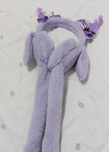 Mor Peluş Çocuk Kulaklık ve Saç Bandı