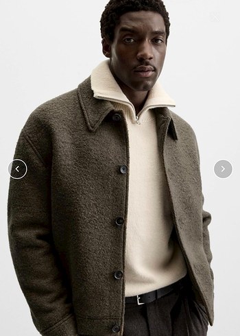 zara erkek yün bukle ceket - Görsel 3