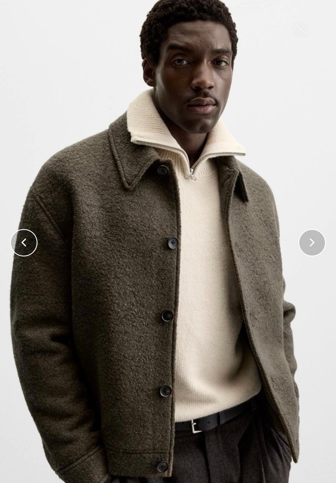 zara erkek yün bukle ceket - Görsel 3