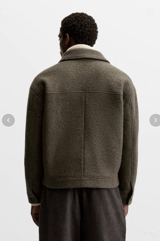 zara erkek yün bukle ceket - Görsel 2