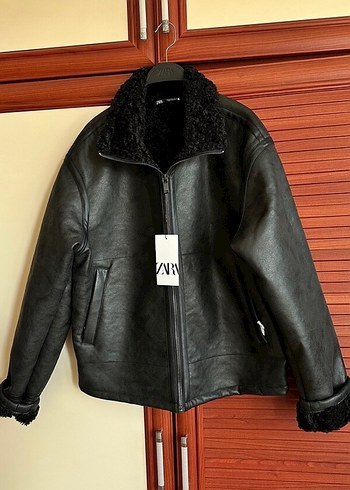 Zara çift yüzlü suni deri ceket - Görsel 4