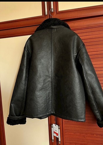 Zara çift yüzlü suni deri ceket - Görsel 6