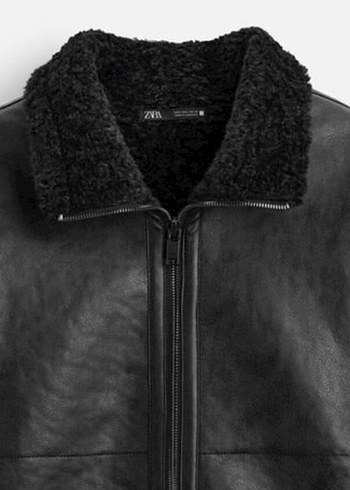 Zara çift yüzlü suni deri ceket - Görsel 3