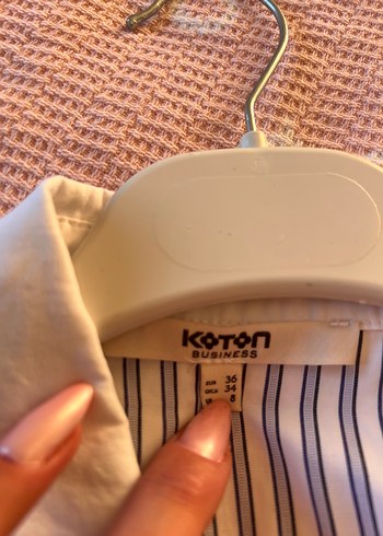 Koton Düğmeli Çizgili Kadın Gömlek