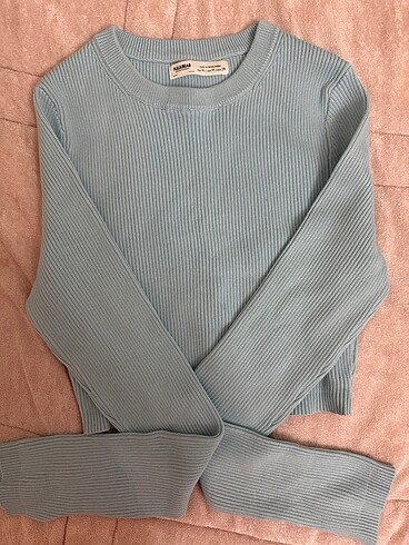 Pull and Bear Pull&bear mavi triko crop