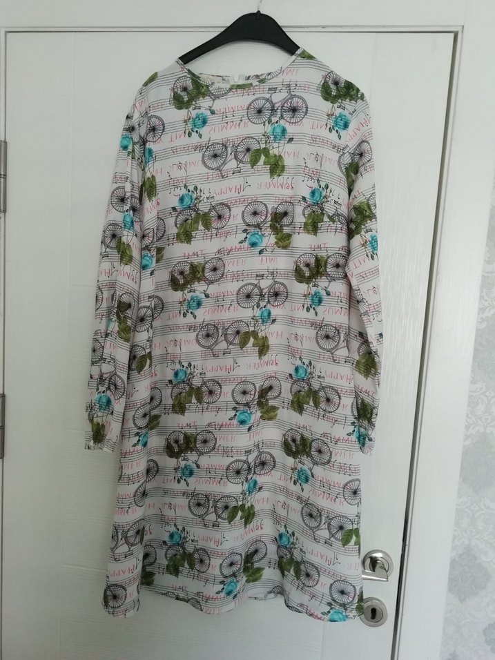 Uzun Kollu Desenli Bohem Tunik - Görsel 2