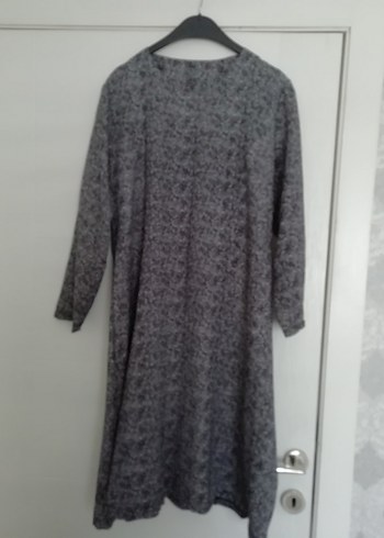 Gri Uzun Keten Hamile Tunik - Görsel 2